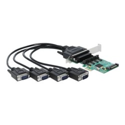 Delock PCI Express Card to 4 x Serial RS-232 with voltage supply - Sériový adaptér - PCI Express x1 nízký profil - RS-232 x 4
