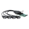 Delock PCI Express Card to 4 x Serial RS-232 with voltage supply - Sériový adaptér - PCI Express x1 nízký profil - RS-232 x 4