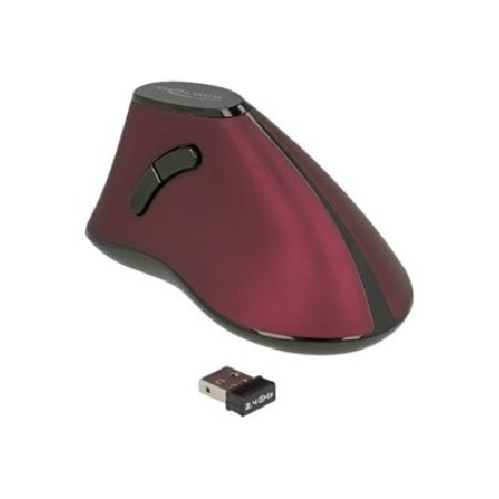 Delock - Vertikální myš - ergonomický - pravák - optický - 5 tlačítka - bezdrátový - 2.4 GHz - bezdrátový přijímač USB