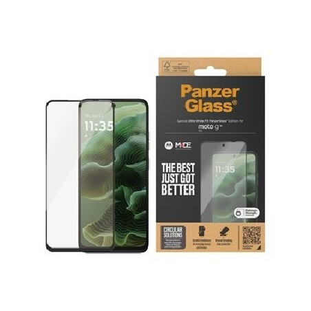 PanzerGlass - Ochrana obrazovky pro mobilní telefon - ultra široký tvar - sklo - barva rámu cerná - pro Motorola Moto G35