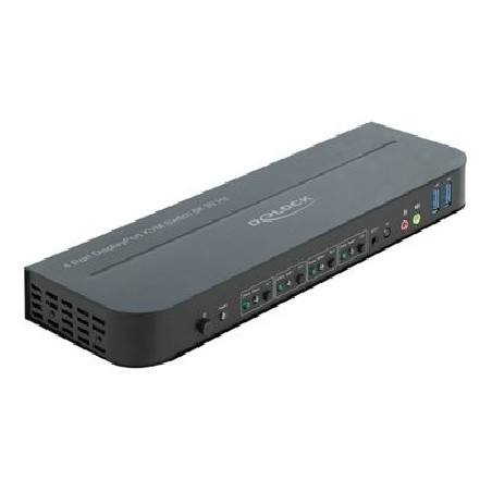 Delock DisplayPort 1.4 KVM Switch 8K 30 Hz with USB 3.0 and Audio - Přepínač KVM / audio / USB - 4 x KVM / zvuk / USB - 1