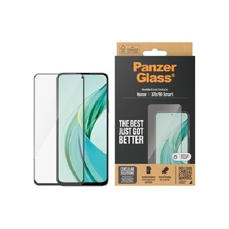 PanzerGlass - Ochrana obrazovky pro mobilní telefon - ultra široký tvar - sklo - barva rámu cerná - pro Honor 90 Smart, X7b