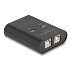 Delock - USB periferní sharing switch - 2 x USB 2.0 - pro pripevnení na zed, umožnuje montáž na povrchy
