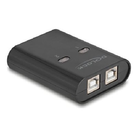 Delock - USB periferní sharing switch - 2 x USB 2.0 - pro pripevnení na zed, umožnuje montáž na povrchy