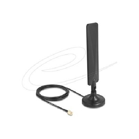 Delock - Anténa - dipolární - mobil, Wi-Fi, IoT, Bluetooth - všesmerová - vnitrní, upevnení magnetem
