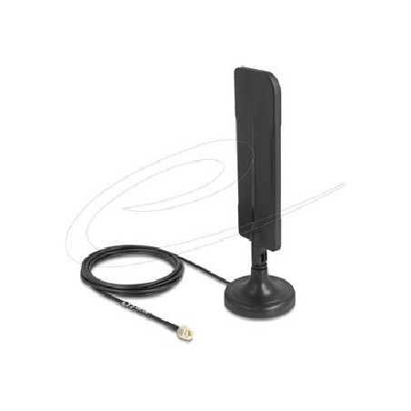 Delock - Anténa - dipolární - Wi-Fi - 3 dBi - všesmerová - vnitrní, upevnení magnetem