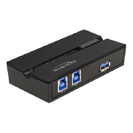 Delock - USB periferní sharing switch - 2 x USB 3.1 Gen 1 - pro pripevnení na zed, umožnuje montáž na povrchy
