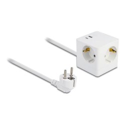 Delock - Napájecí pásek - s detskou pojistkou, nabíjecka PD 3.0 20W - AC 250 V - 3680 Watt - vstup: power CEE 7/7 - výstupní