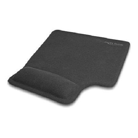 Delock - Podložka pro myš s polštárkem pro zápestí - ergonomické provedení, gelová operka zápestí, pro leváky - cerná