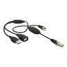 Delock - Kabel antény - F konektor s piny (male) do F konektor, USB (pouze napájení) - 35 cm - koaxiál - cerná