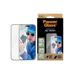 PanzerGlass - Ochrana obrazovky pro mobilní telefon - ultra široký tvar - sklo - barva rámu černá - pro Apple iPhone 16 Pro