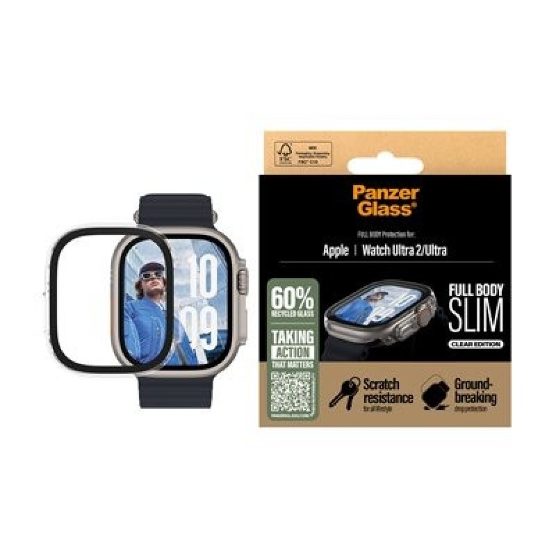 PanzerGlass Snappie - Clear Edition - nárazník pro chytré hodinky - úplné telo, štíhlý - tepené sklo (mikrotrhlina 2023)