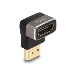 Delock - Vysoká rychlost - adaptér HDMI s ethernetem - HDMI s piny (male) do HDMI se zdírkami (female) zahnutý nahoru