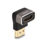 Delock - Vysoká rychlost - adaptér HDMI s ethernetem - HDMI s piny (male) do HDMI se zdírkami (female) zahnutý nahoru