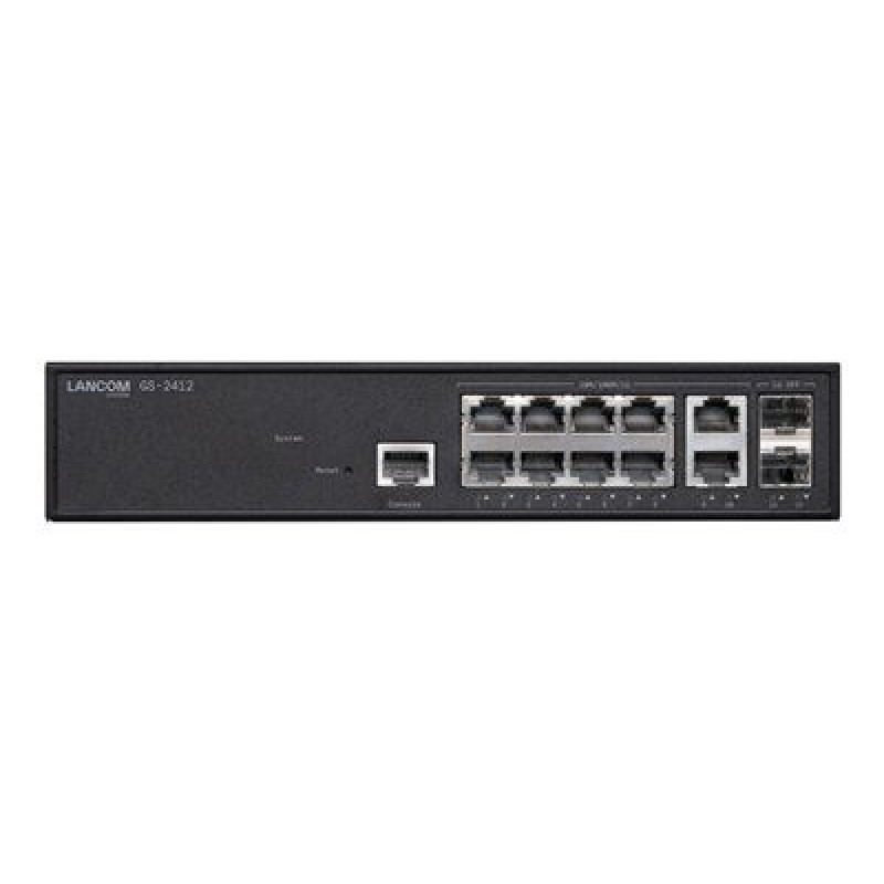 LANCOM GS-2412 - Prepínac - rízený - 10 x 10/100/1000 + 2 x 1 Gigabit SFP - Lze montovat do rozvadece