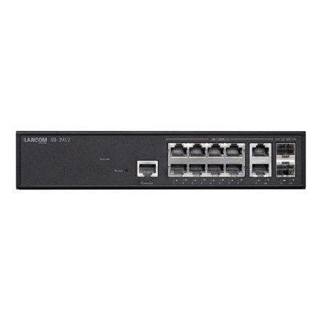 LANCOM GS-2412 - Prepínac - rízený - 10 x 10/100/1000 + 2 x 1 Gigabit SFP - Lze montovat do rozvadece