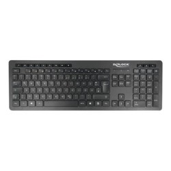 Delock - Silent - klávesnice - bezdrátový - 2.4 GHz - QWERTZ - německá - černá - maloobchod