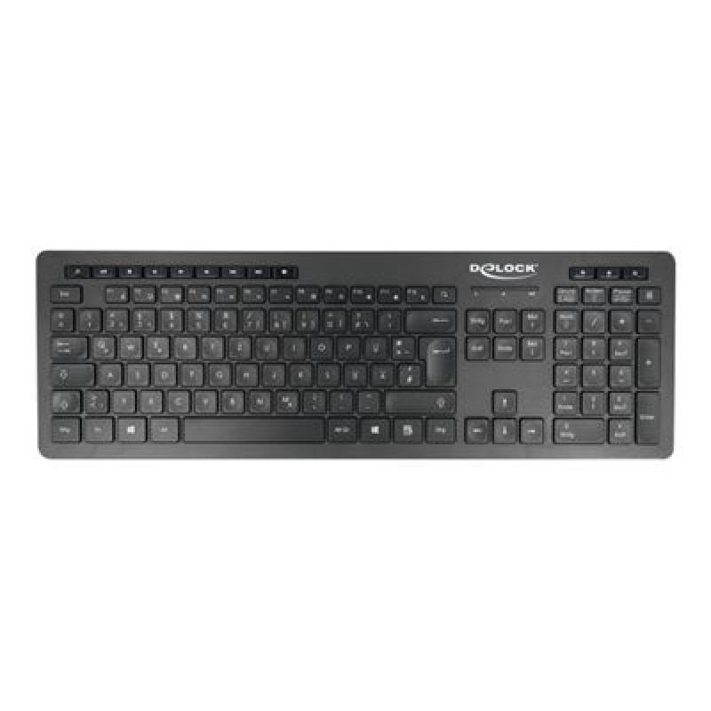 Delock - Silent - klávesnice - bezdrátový - 2.4 GHz - QWERTZ - německá - černá - maloobchod