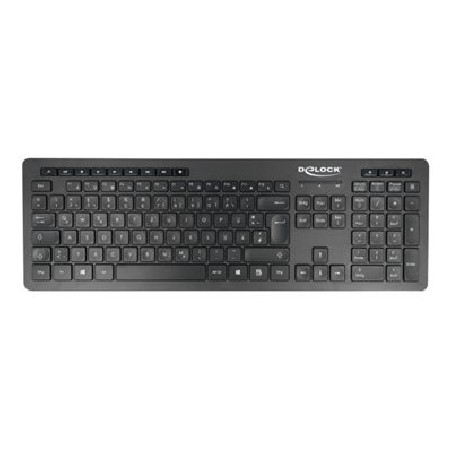 Delock - Silent - klávesnice - bezdrátový - 2.4 GHz - QWERTZ - německá - černá - maloobchod