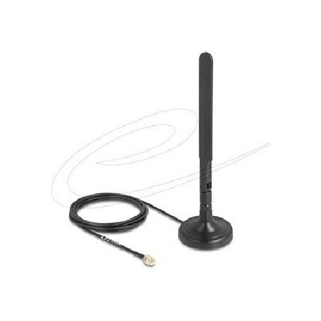 Delock - Anténa - dipolární - Wi-Fi - 3 dBi - všesmerová - vnitrní, upevnení magnetem