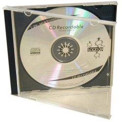 Box na 1 ks CD, průhledný, černý tray, Logo, 10,4 mm, 2-pack, DOPRODEJ