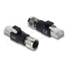 Delock - Sítový adaptér - 8 pin M12-X (F) do RJ-45 (M) - CAT 6 - cerná