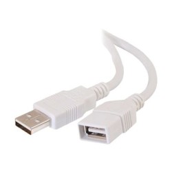 C2G 3.3ft USB Extension Cable - USB A to USB A Extension Cable - USB 2.0 - White - M/F - Kabel USB - USB (M) do USB (F) - 0.9 m