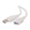 C2G 3.3ft USB Extension Cable - USB A to USB A Extension Cable - USB 2.0 - White - M/F - Kabel USB - USB (M) do USB (F) - 0.9 m