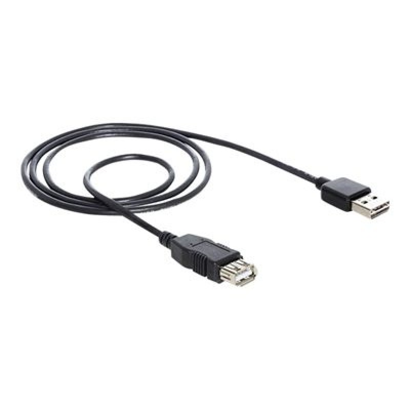 Delock EASY-USB - Prodlužovací šňůra USB - USB (F) do USB (M) - 1 m - černá