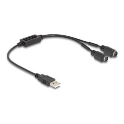 Delock - Adaptér klávesnice / myši - USB 2.0 - cerná