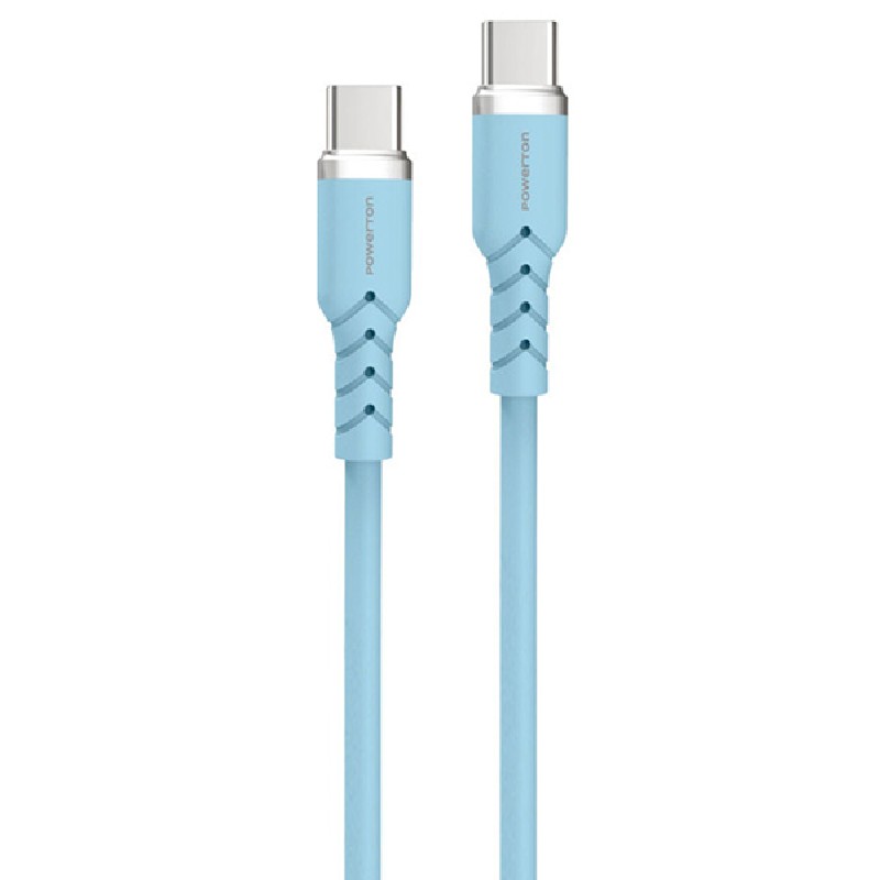 Powerton ENERGY PASTEL EDITION Kabel USB-C, 100W, 1m, silikonový, modrý