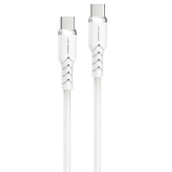 Powerton ENERGY WHITE EDITION Kabel USB-C, 100W, 1m, silikonový, bilý