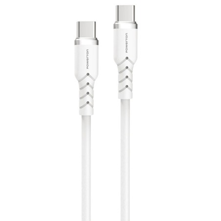 Powerton ENERGY WHITE EDITION Kabel USB-C, 100W, 1m, silikonový, bilý