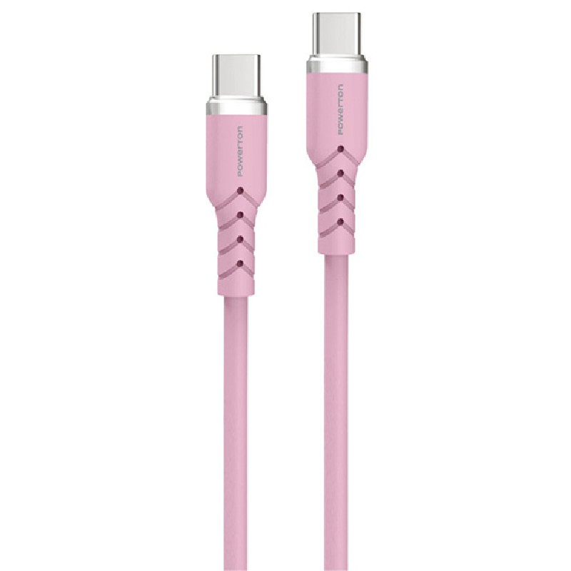 Powerton ENERGY PASTEL EDITION Kabel USB-C, 100W, 1m, silikonový, růžová