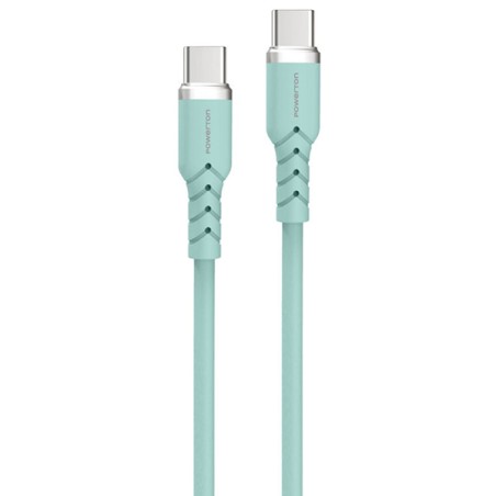 Powerton ENERGY PASTEL EDITION Kabel USB-C, 100W, 1m, silikonový, zelený