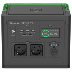 Schneider OffGrid Portable Power Station 730, 738Wh Lithium-ion, 2 Schuko, Sinewave