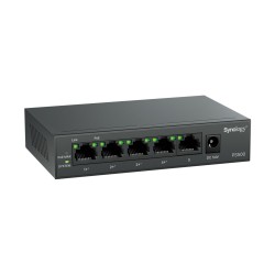 Synology PS500 switch - 5x 1Gb RJ-45 port, 4x PoE+ port, power budget 60W, bez ventilátoru