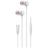 Genius HS-M368,Headset, drátový, do uší, mikrofon, ovládání hlasitosti, USB-C, bílá