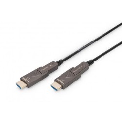 Digitus Kabel HDMI AOC (aktivní optický), typ A, odpojitelný M/M, 20,0 m, Ultra HD, 4K@60 Hz, pozlacený, černý