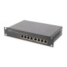DIGITUS Gigabitový Ethernet PoE přepínač, 8-Port PoE+, 10", PoE budget až 80 W