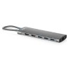 Digitus USB-C dokovací stanice, 11 portů: 2x HDMI, 5x USB 3.2 Gen1, 2x USB 2.0,1x RJ45,1x PD