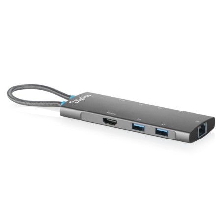 Digitus USB-C dokovací stanice, 8 portů: 1x HDMI, 5x USB 3.2 Gen 1, 1x RJ45, 1x PD