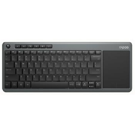 RAPOO bezdrátová klávesnice K2600/ 2,4GHz/ Touchpad/ nízký zdvih/ USB/ černošedá/ CZ+SK layout