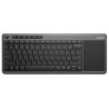 RAPOO bezdrátová klávesnice K2600/ 2,4GHz/ Touchpad/ nízký zdvih/ USB/ černošedá/ CZ+SK layout