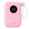 Powerton ENERGY PASTEL EDITION Powerbanka 10000mAh, 2x USB-C, 22.5W, integrovaný kabel, růžová
