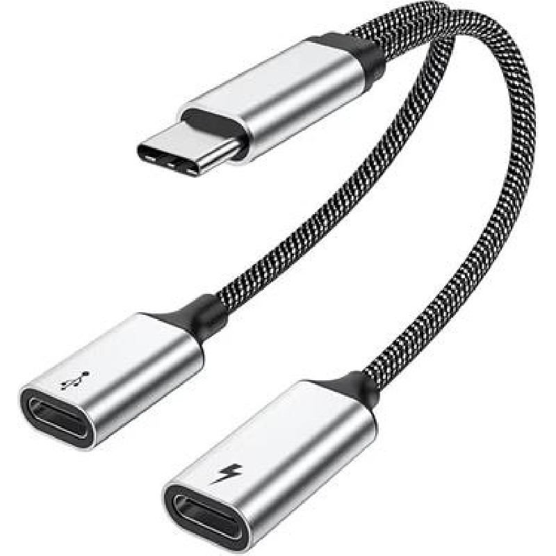 Adapter USB-C Splitter (2-in-1 USB C Data transfer 480Mbps & Charge Adapter 100W)