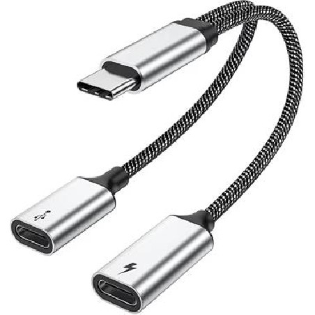 Adapter USB-C Splitter (2-in-1 USB C Data transfer 480Mbps & Charge Adapter 100W)