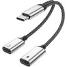 Adapter USB-C Splitter (2-in-1 USB C Data transfer 480Mbps & Charge Adapter 100W)