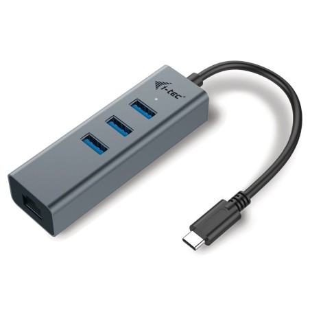 i-tec USB-C Metal 3-portový HUB s Gigabit Ethernet adapterem