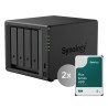 Synology DiskStation DS925neo+, 4-bay NAS, včetně 2ks HDD 4TB (HAT33xx-4T), CPU V1500B, RAM 4GB non ECC, LAN 2x 2.5Gb